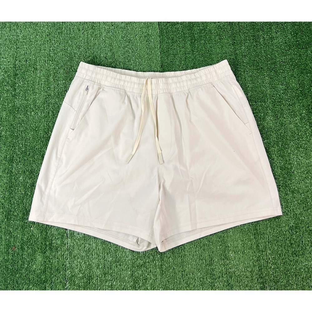 VRST Mens Kore Shorts Cream Bone Built-in Liner Active Training Size L